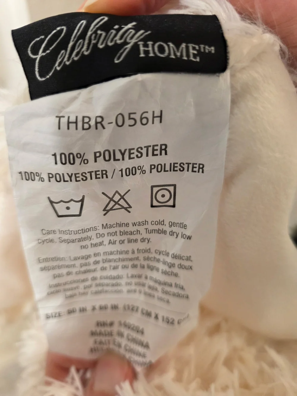 NWT ~ Celebrity Home Faux Fur Throw Blanket - Ivory